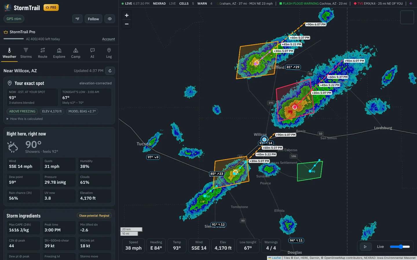 StormTrail app: Weather at your spot